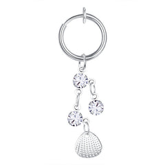 Dangled Fake Belly Ring For Women Non Piercing Clip On Fake Navel Jewelry