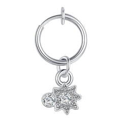 Fake Belly Ring With Little Flower Dangle Clip On Belly Button Rings Fake Navel Piercing