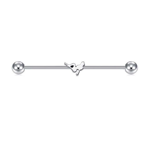 42mm Stainless Steel Industrial Barbell Piercing Earrings Jewellery External Thread