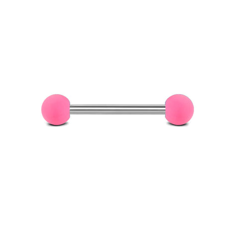 Tongue Rings Straight Barbells Surgical Steel Tongue Piercing Jewelry 16mm 14G External thread