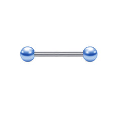 Tongue Rings with Pearl Straight Barbells Surgical Steel Piercing Jewellery 16mm 14G External thread