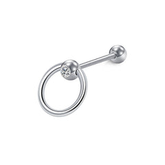 Tongue Rings Straight Barbells Surgical Steel Tongue Piercing Jewelry 16mm Heart Shape