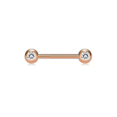 Tongue Rings Stainless Steel Tongue Rings Ball Tongue Piercing 14G 12-18mm External thread with diamond inlaid