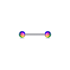 Barbell Colorful Bars Metal Tongue Tongue Rings Piercing 16mm 14 Gauge External Thread